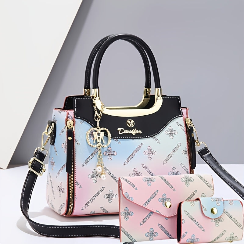 womens 3pcs handbag set fashion bag geometric