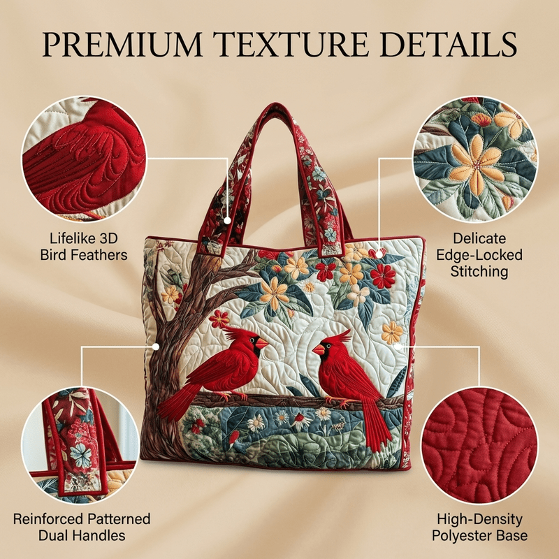 womens red bird 3d printed quilted