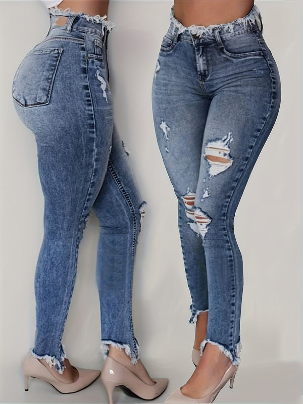 womens fashion irregular ripped jeans womens jeans