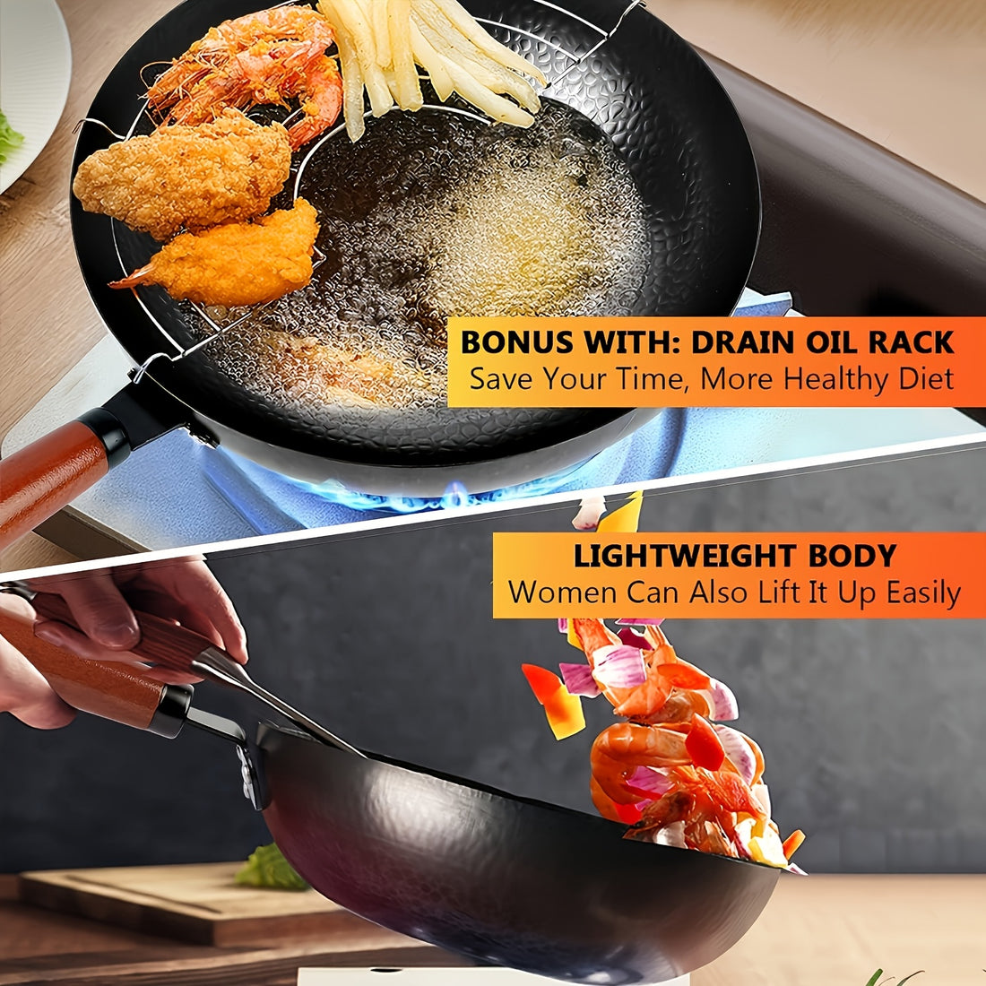 wok frying pan wok set nonstick 12 6 inch pan 13