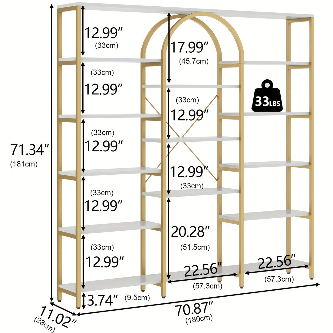 triple tier large open bookshelf tall storage display