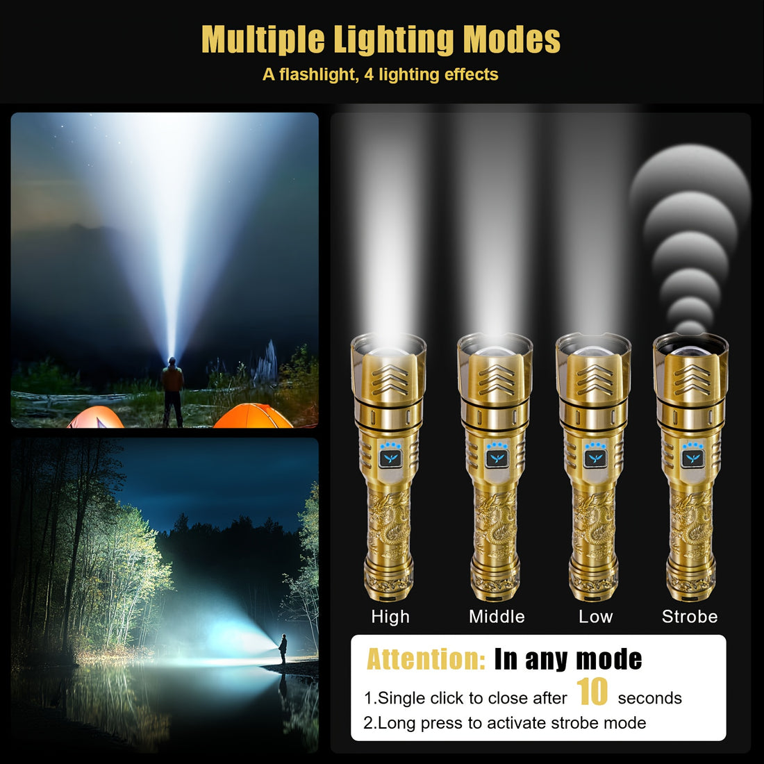 skyfire led high brightness pattern flashlight