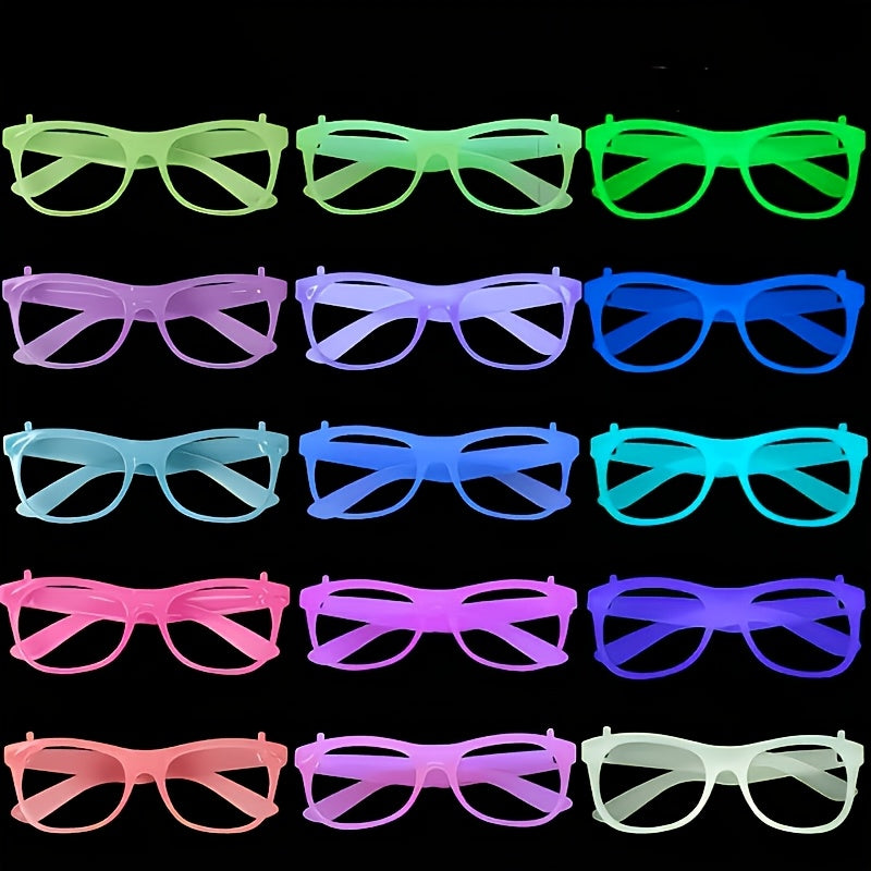 random 16 in dark party glasses neon green purple