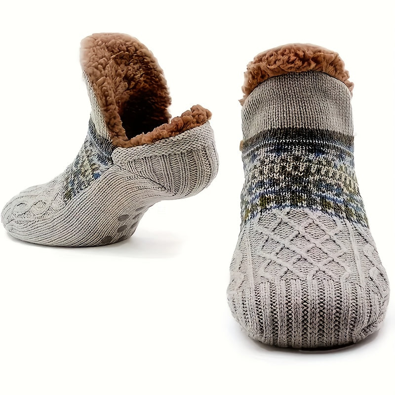 1 pair sherpa mens comfortable shoes warm non slip