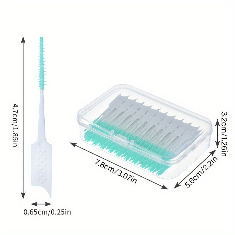 100 packs stylish mini floss brush mint floss stick