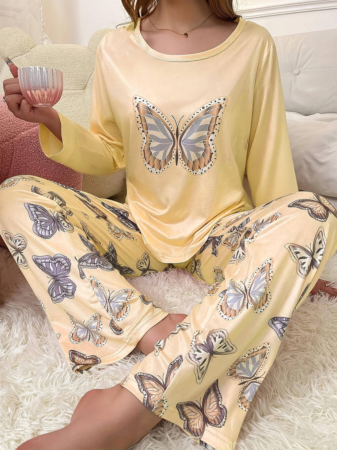 womens casual themed pajama set