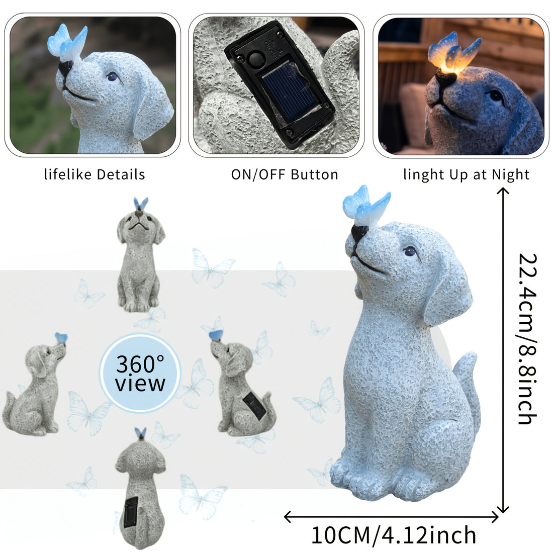 outdoor lamp dog sculpture resin
