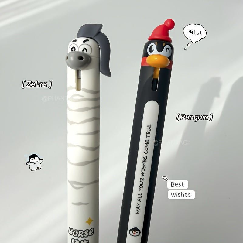 set 5 themed gel pens 0 5mm quick drying black ink