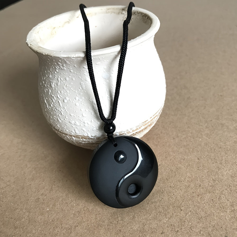 obsidian yin yang bagua pendant | temu Temu