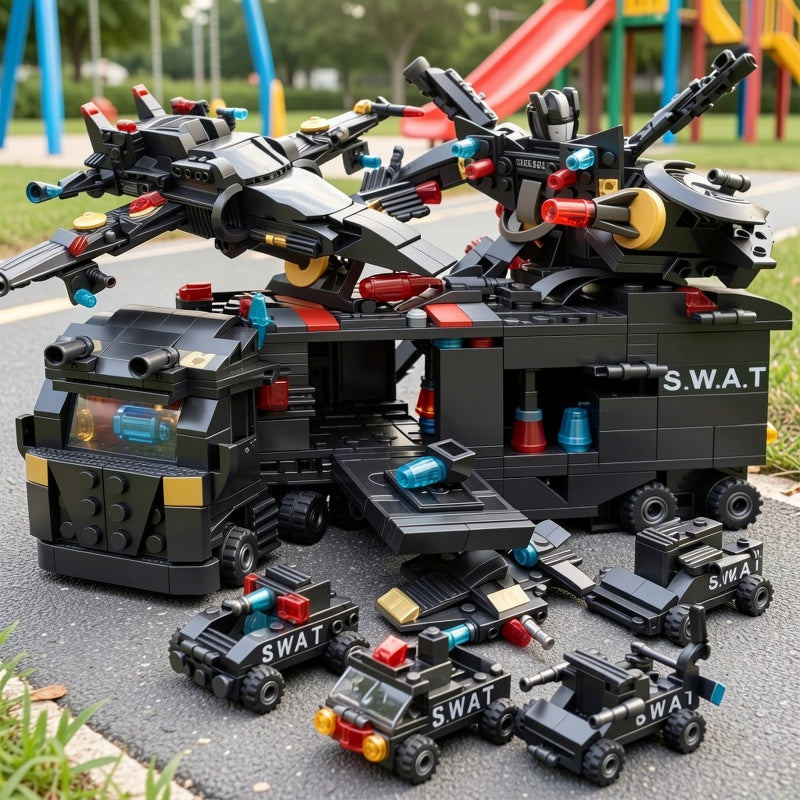 315pcs vehicle building blocks swat robot car