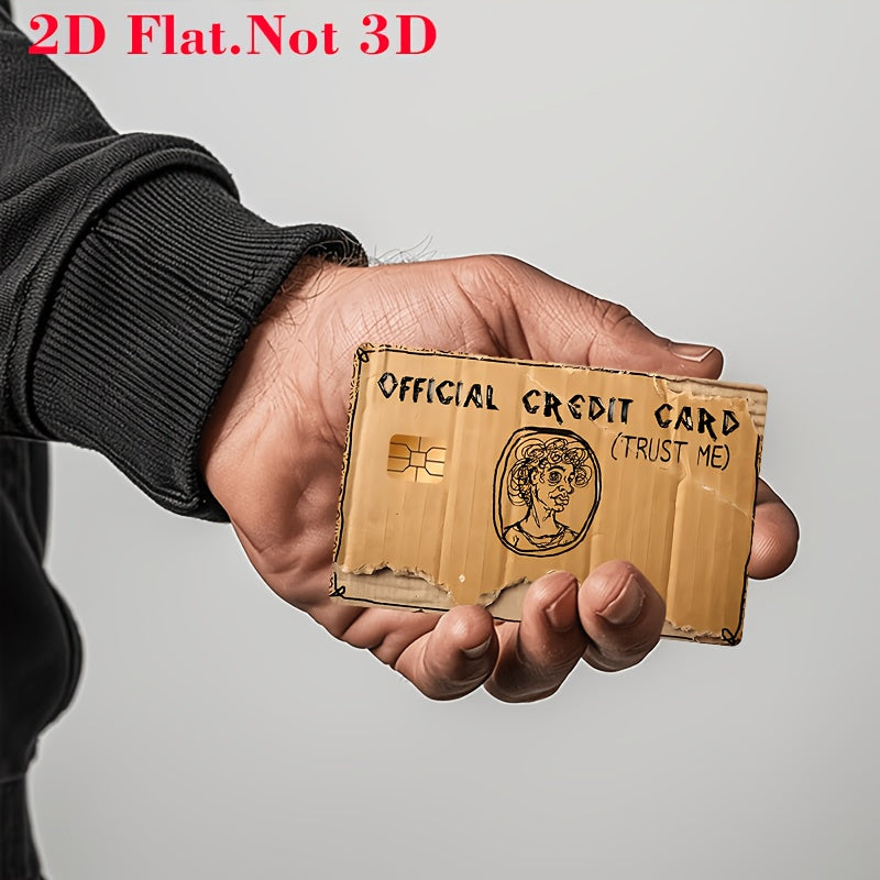 funny weird cardboard sticker bank cards