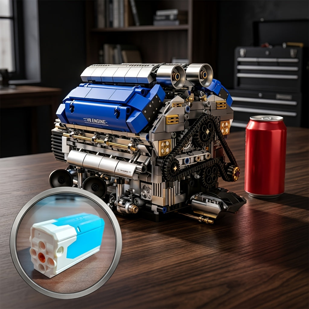 v8 red model 1289 1370pcs v4 engine 1001pcs a