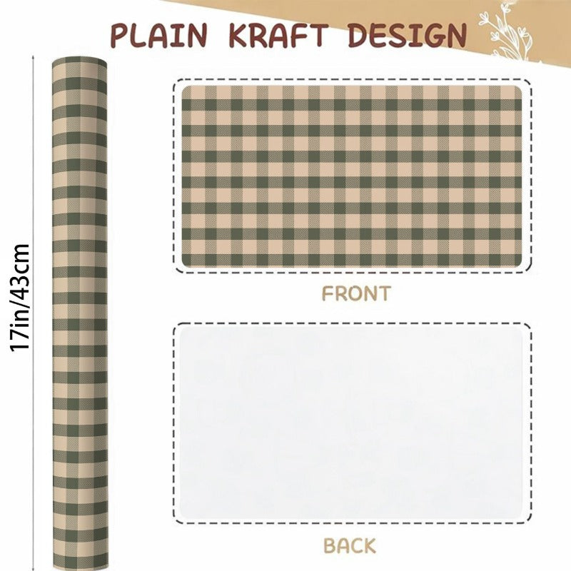 1 roll green wrapping paper roll rustic