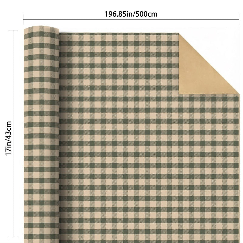 1 roll green wrapping paper roll rustic