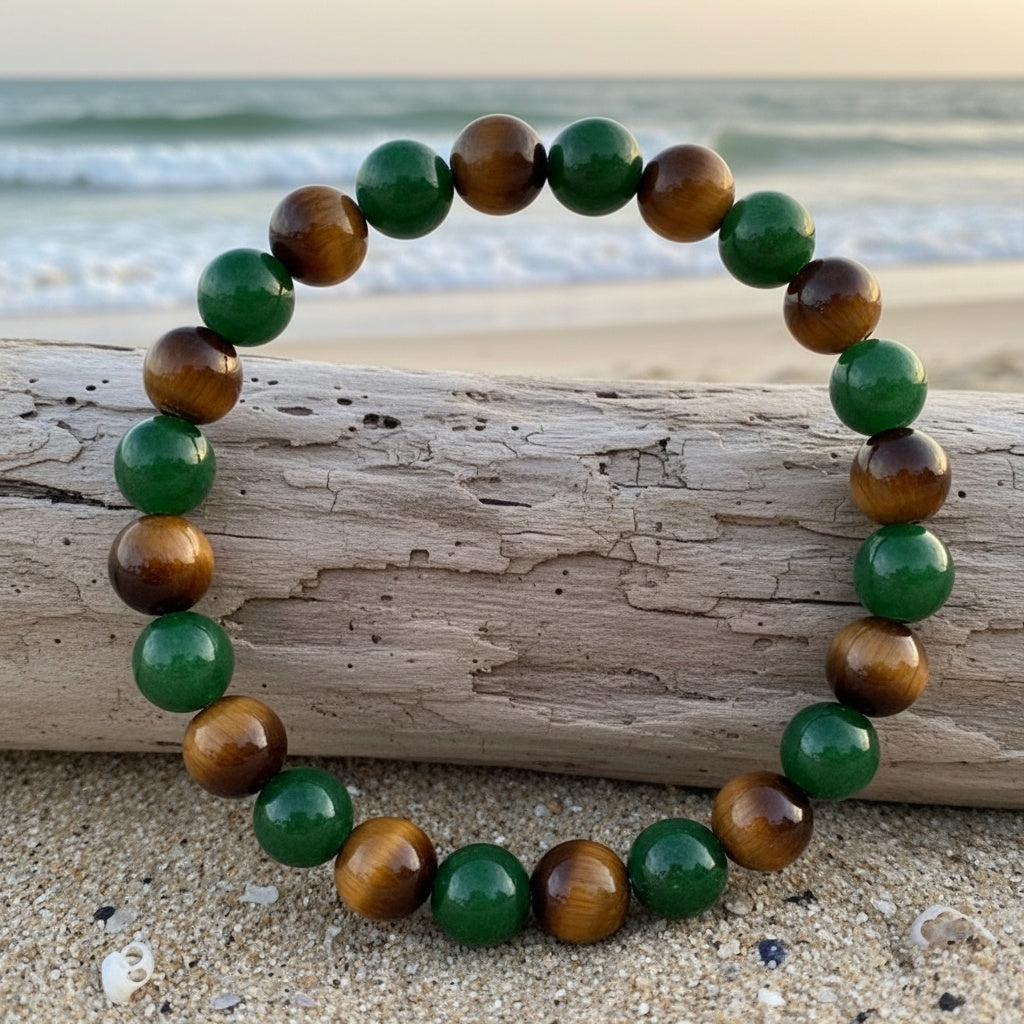 natural tigers eye stone bracelet handmade bohemian