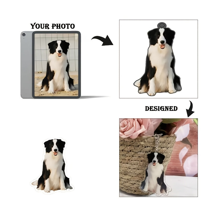 1 photo text keychain
