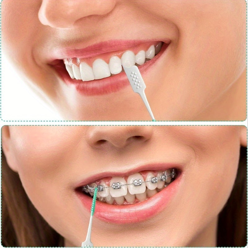 100 packs stylish mini floss brush mint floss stick