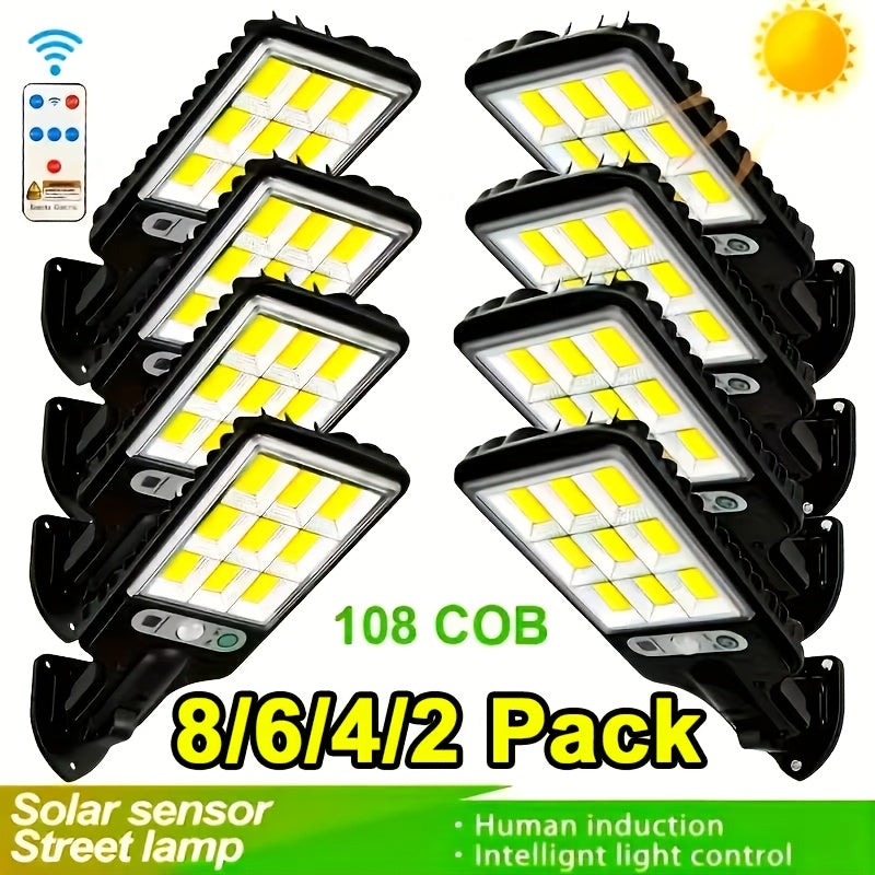solar powered street light 8 6 4 2pcs sensor