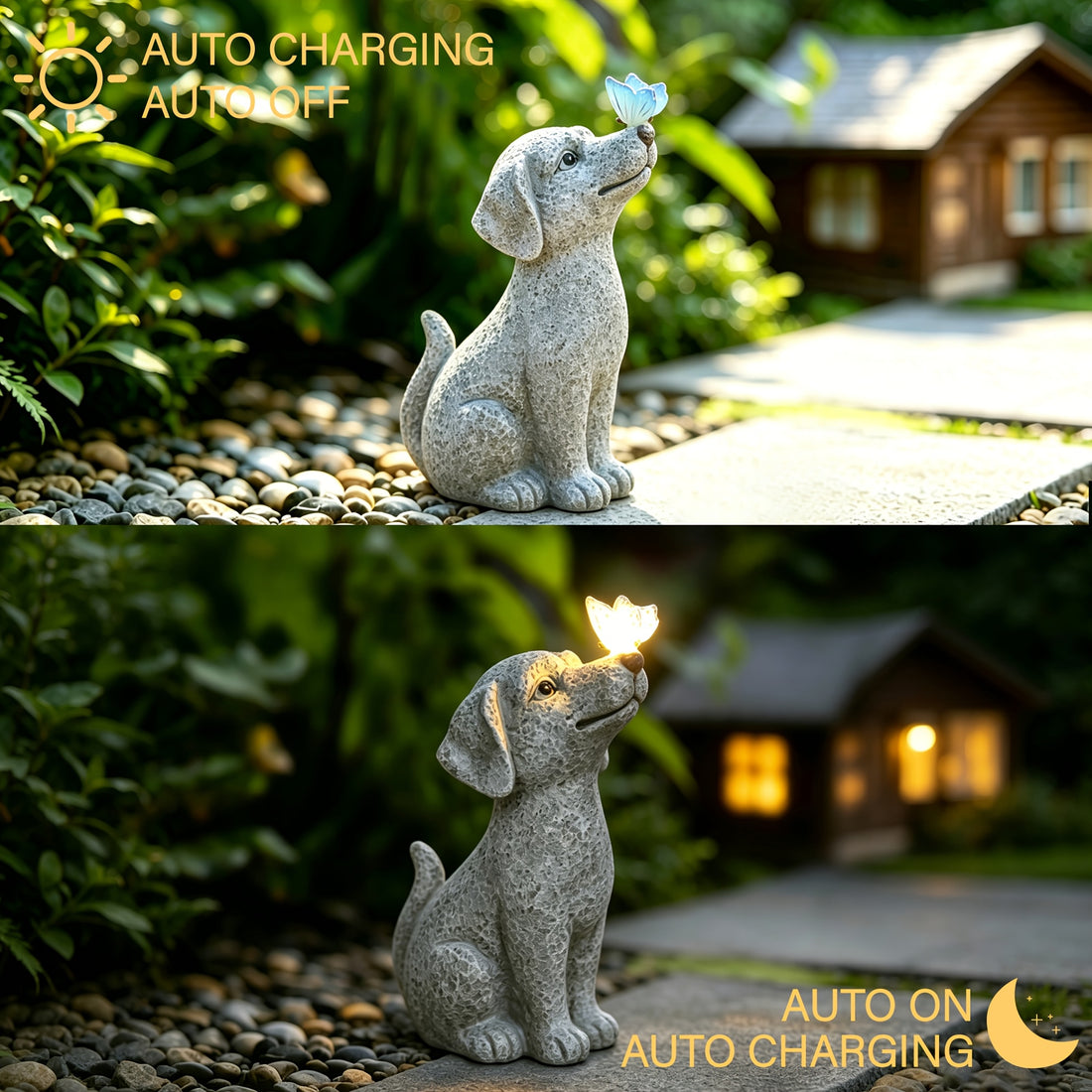 outdoor lamp dog sculpture resin