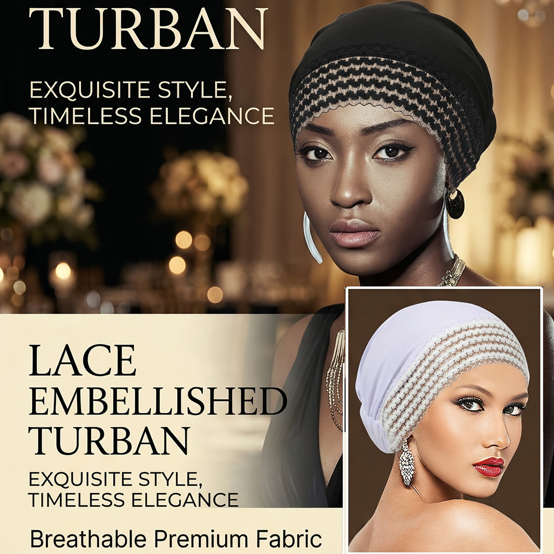 womens solid color turban fashionable versatile base