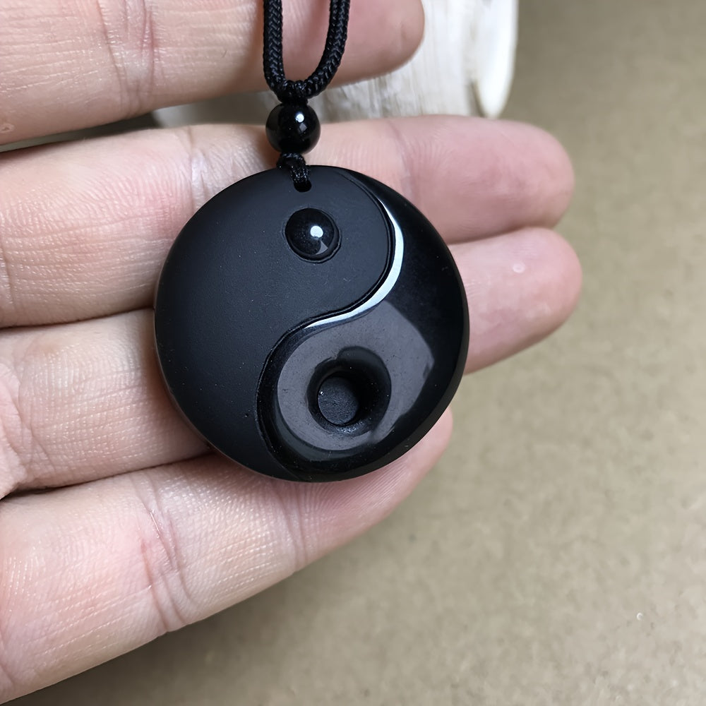 obsidian yin yang bagua pendant | temu Temu