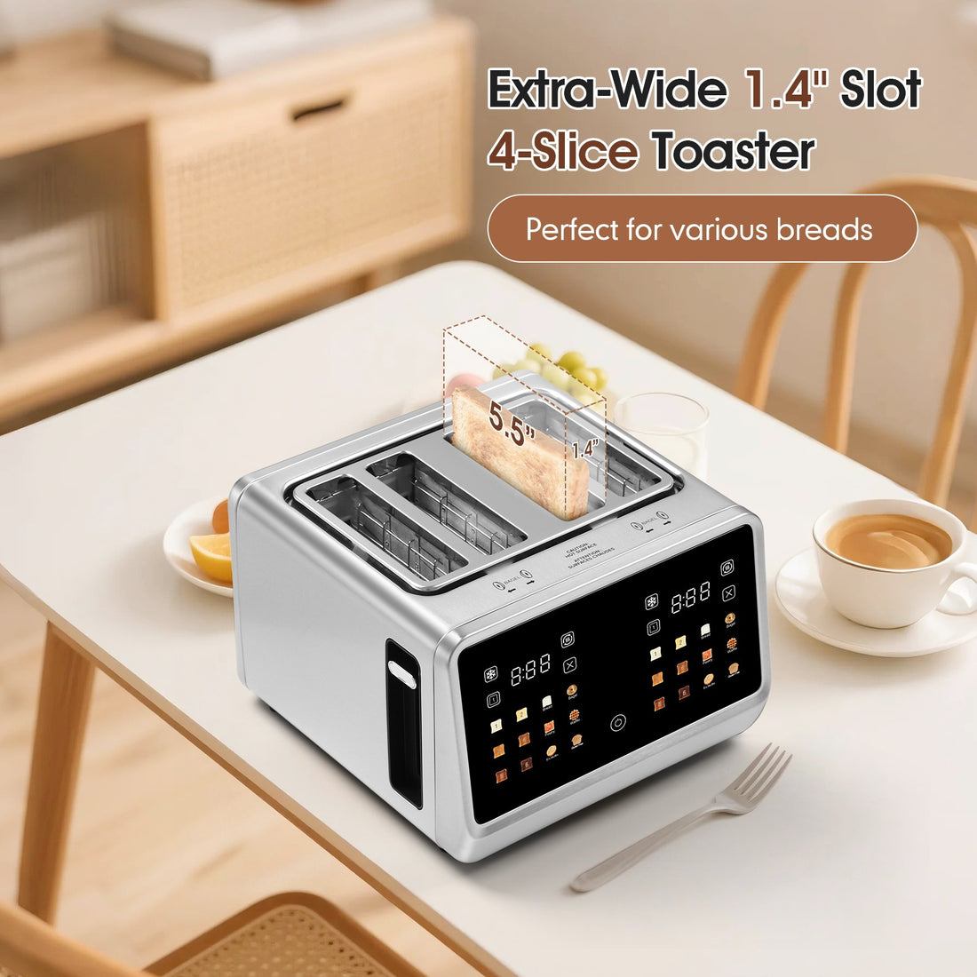 toaster 4 stainless steel digital smart toaster