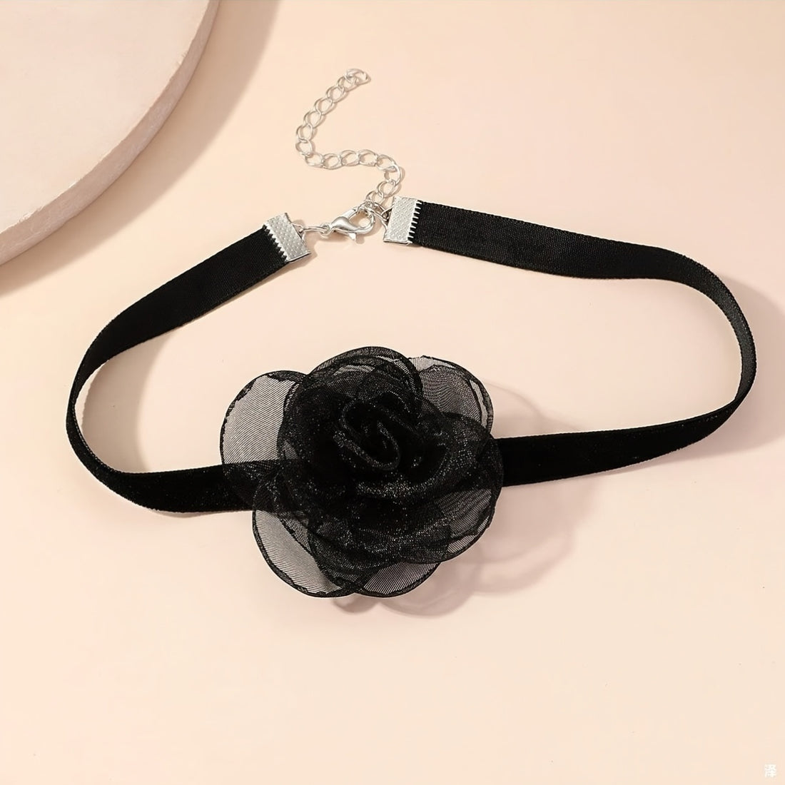 romantic large rose flower necklaces a wide