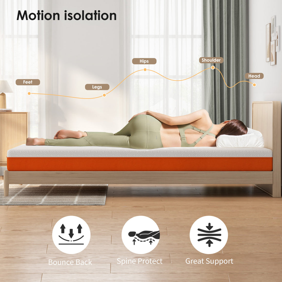 6" Gel Memory Foam Medium Mattress, Twin Size Mattress With Removable Washable Cover