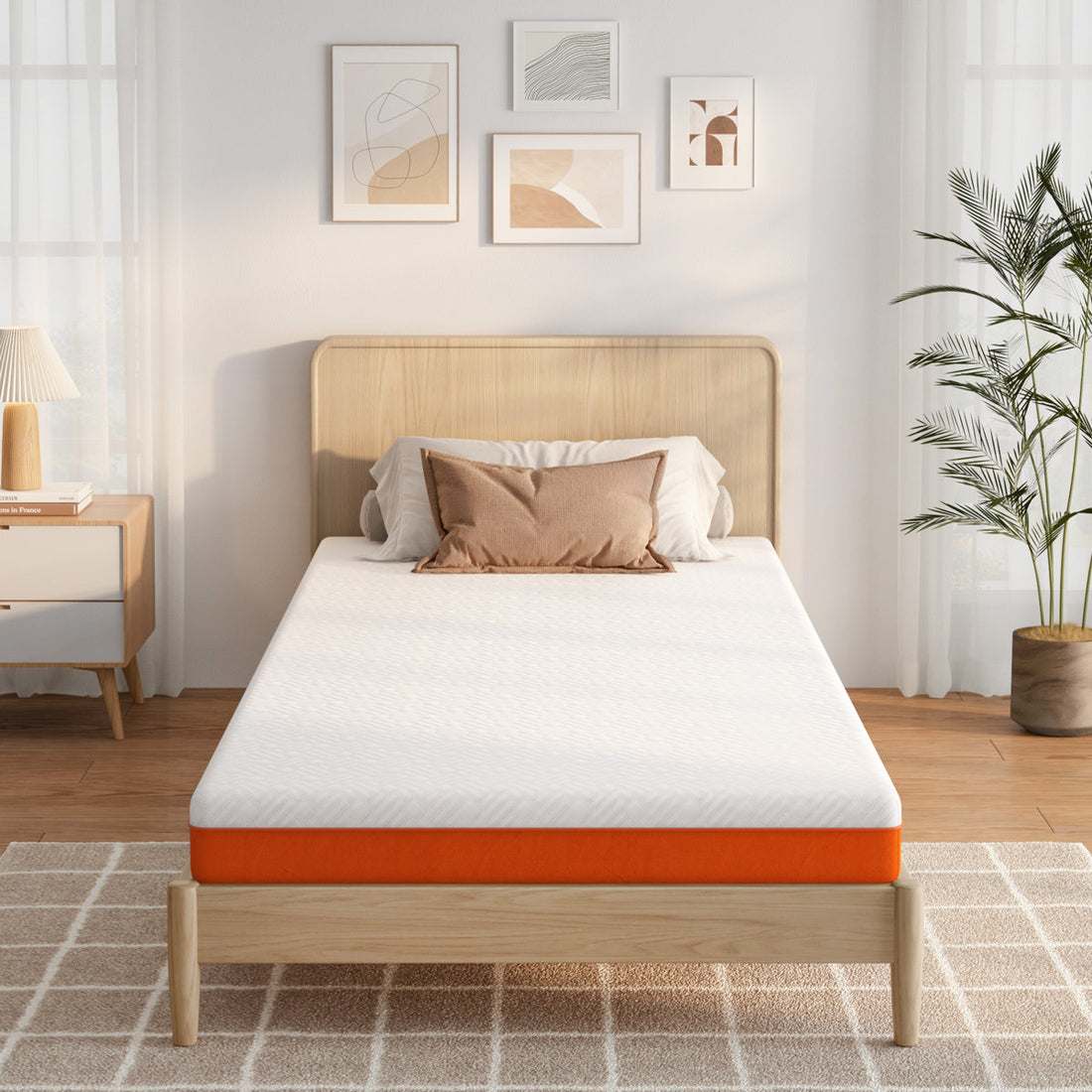 6" Gel Memory Foam Medium Mattress, Twin Size Mattress With Removable Washable Cover