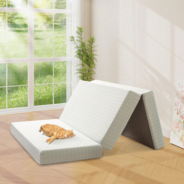 6" Tri-Fold Memory Foam Mattress, Portable Folding Murphy Bed Mattress With Removable Washable Cover & Free Storage Bag