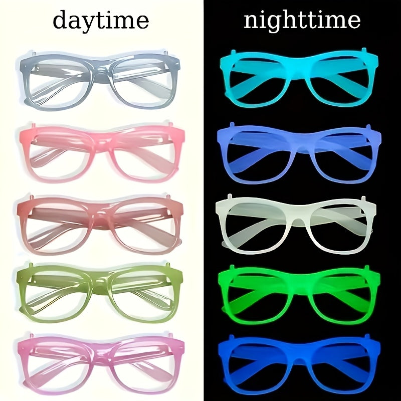 random 16 in dark party glasses neon green purple