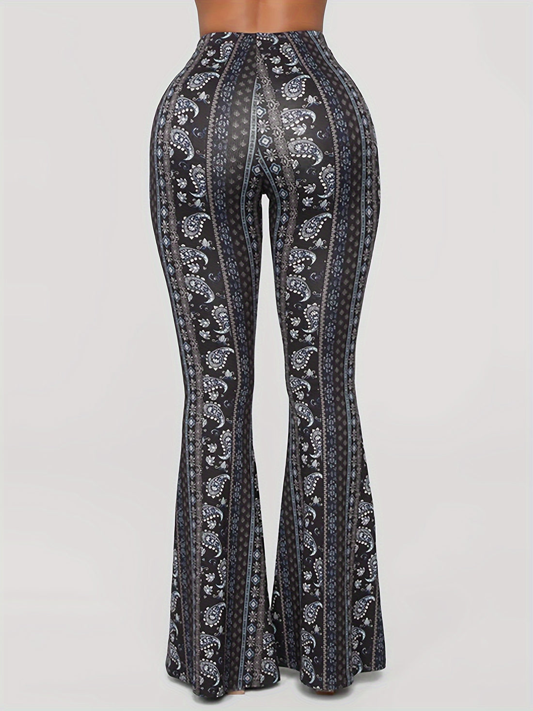 paisley casual flared pants high waisted taboo