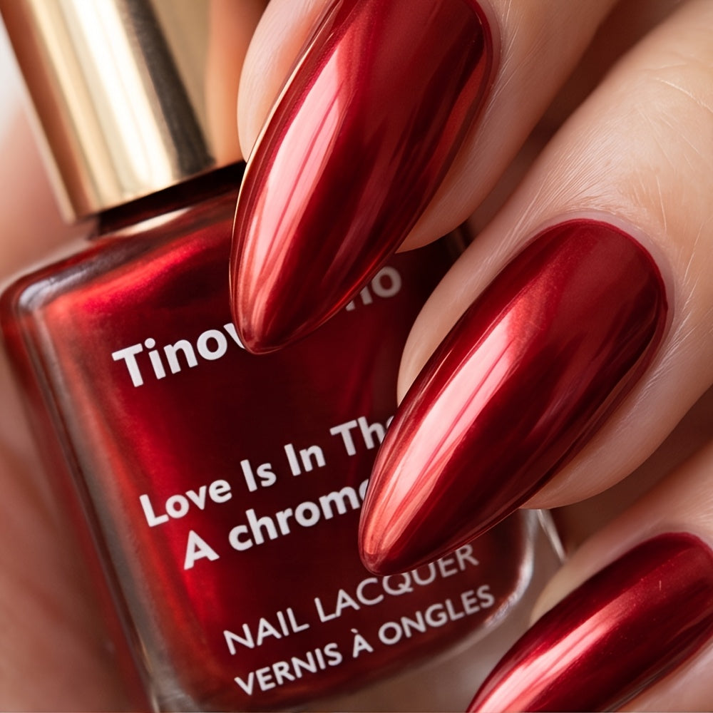 tinovo metallic burgundy nail polish 12ml natural quick