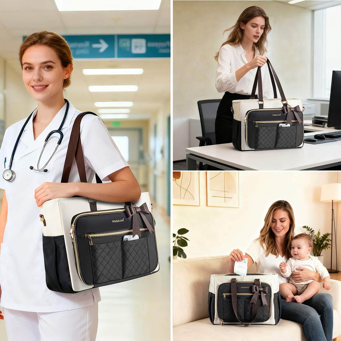 women tsa laptop tote bag compatible