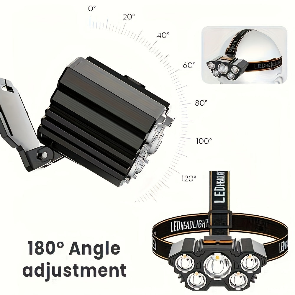 2pcs rechargeable headlamps 5 led headlamps