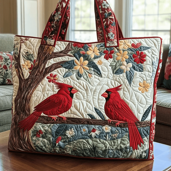 womens red bird 3d printed quilted