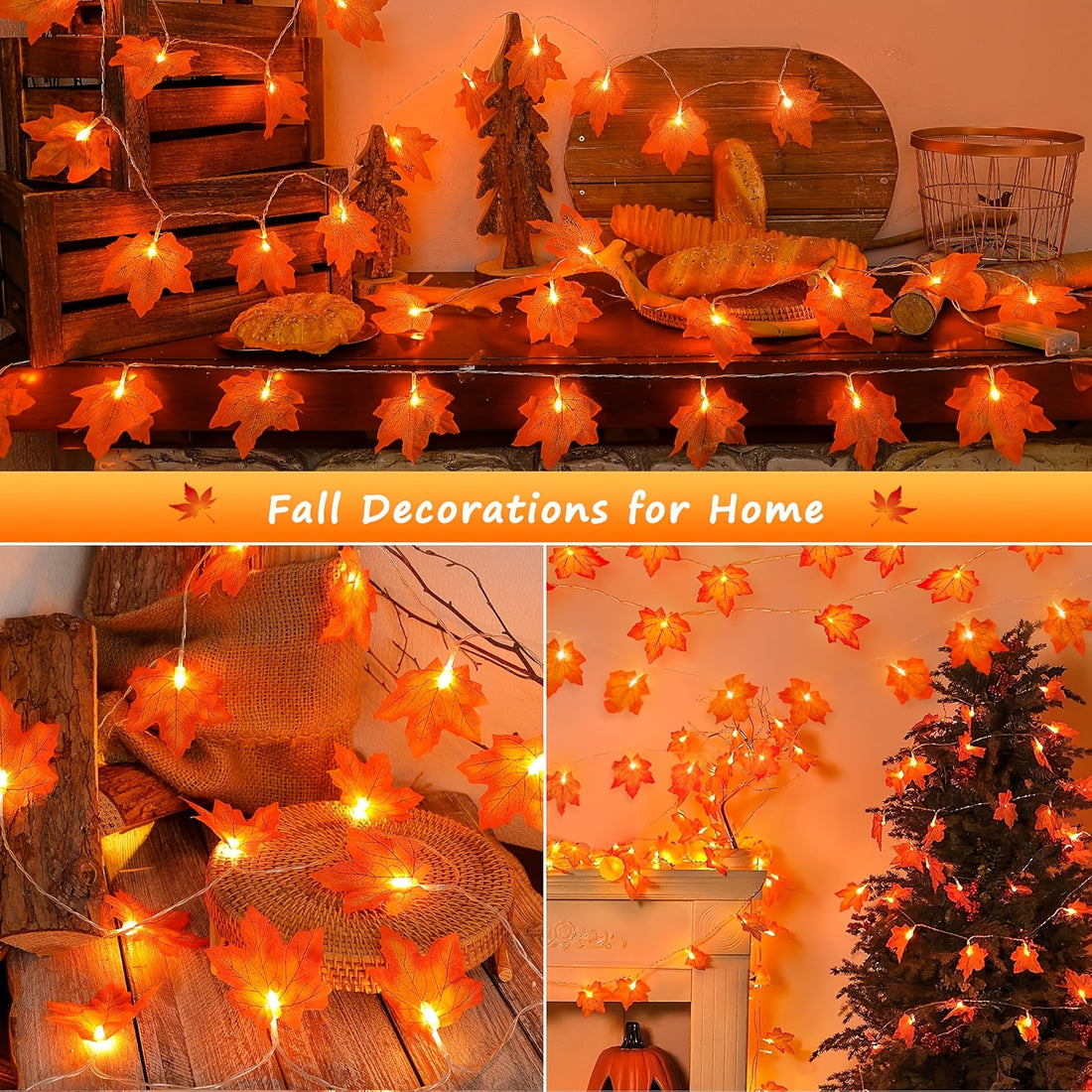 1 pack led battery powered maple leaf fairy indoor