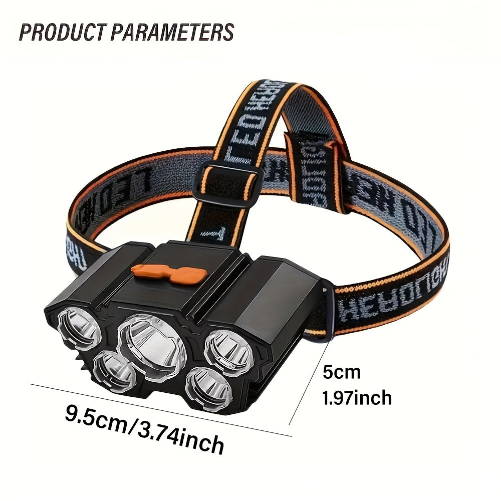 2pcs rechargeable headlamps 5 led headlamps