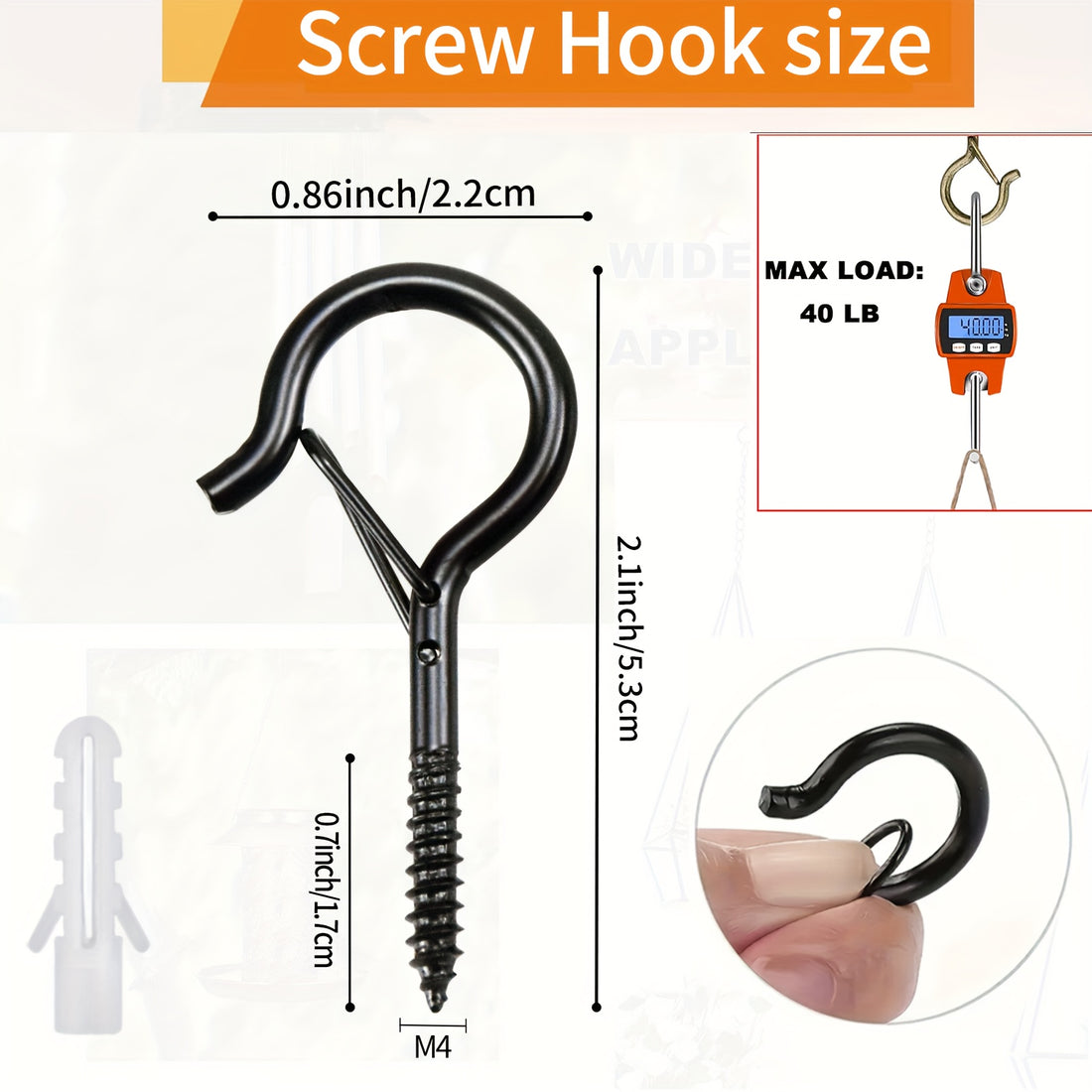 q shaped heavy duty iron ceiling hook safety rustic