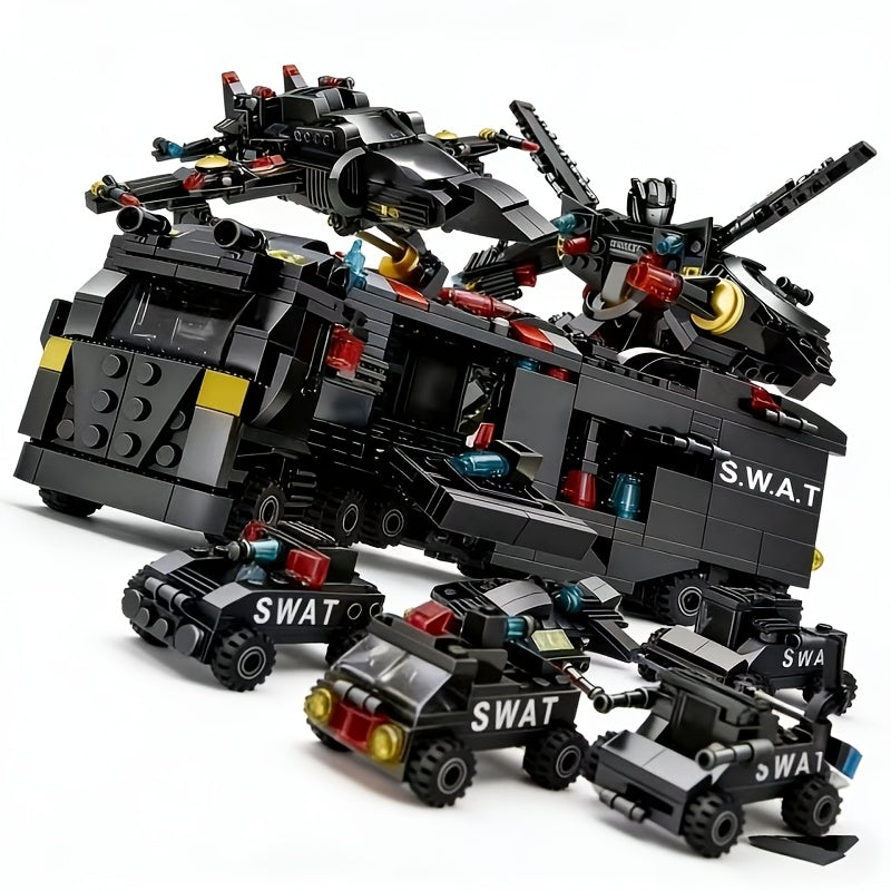 315pcs vehicle building blocks swat robot car