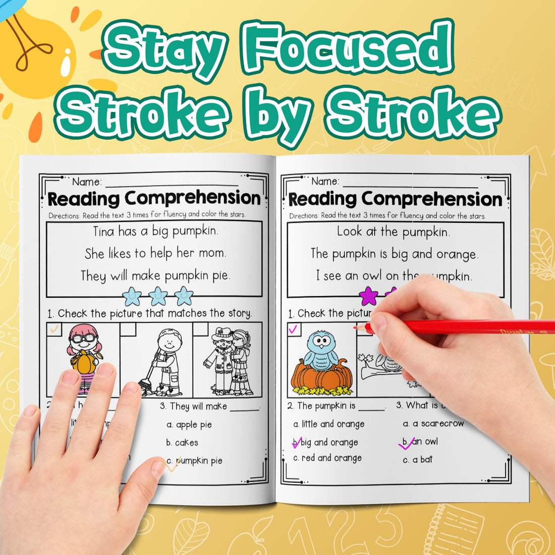 reading a fun workbook kids