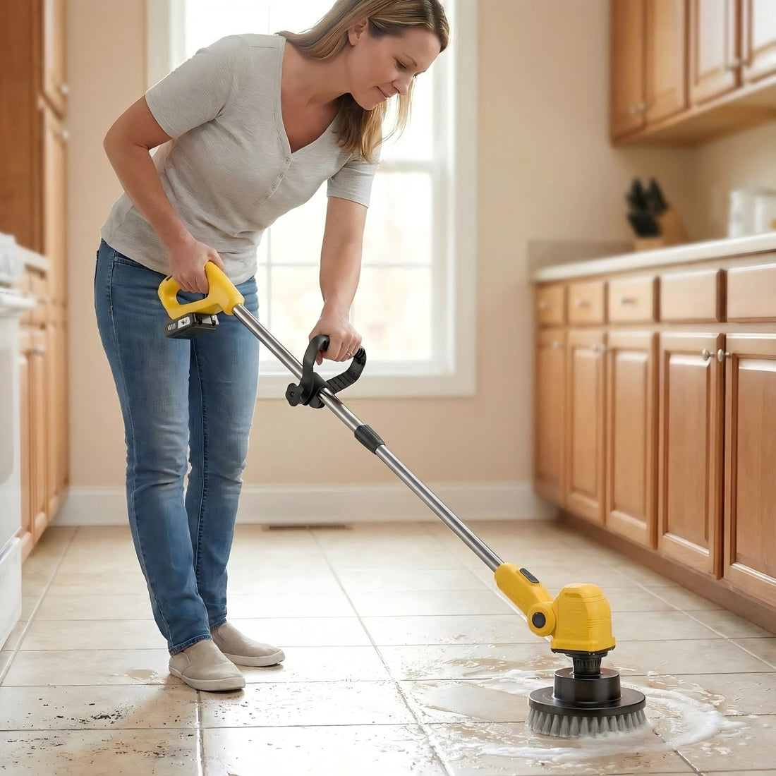 wireless rotating floor cleaner 2 brushes 4 mop pads a