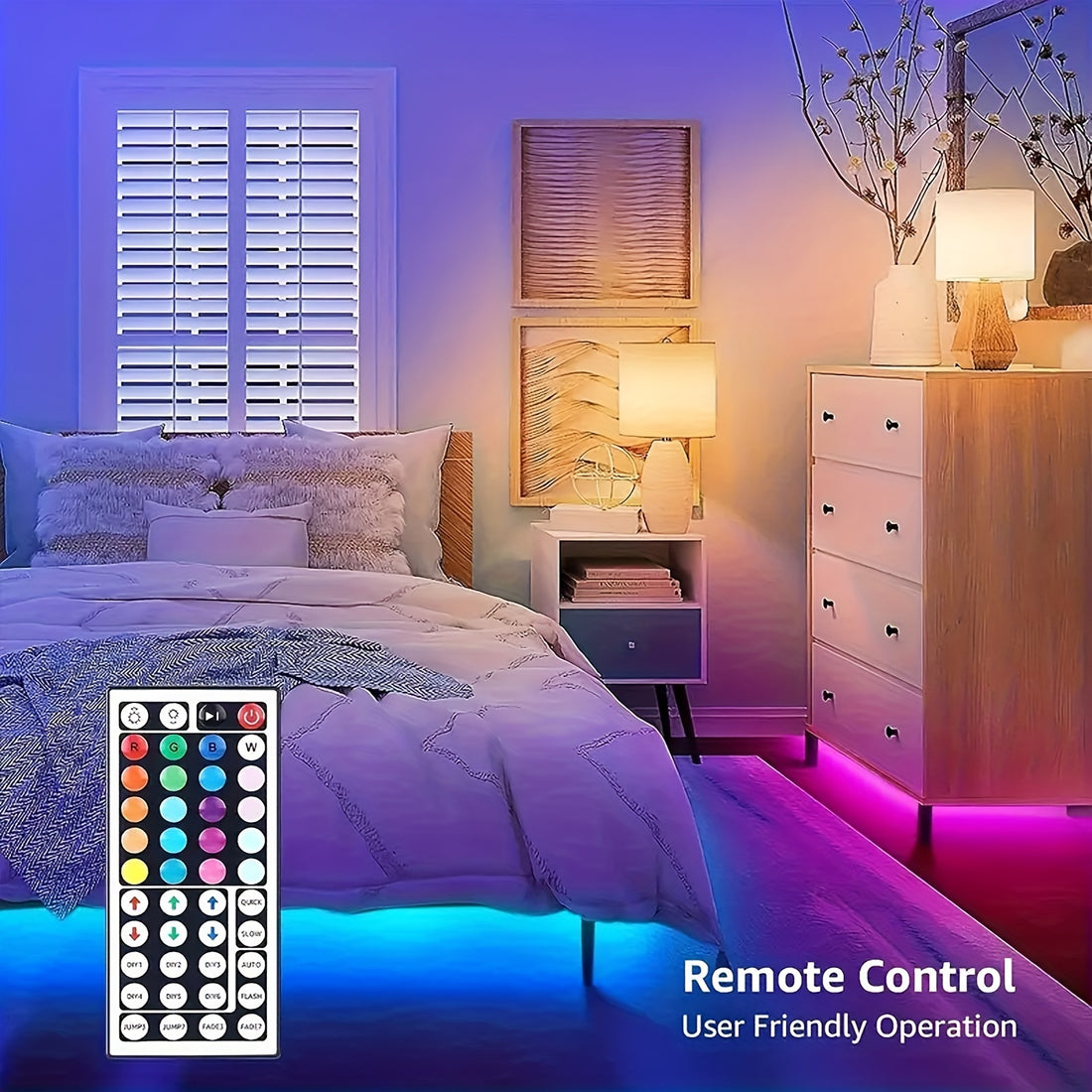 100 lights bedroom color changing led strip