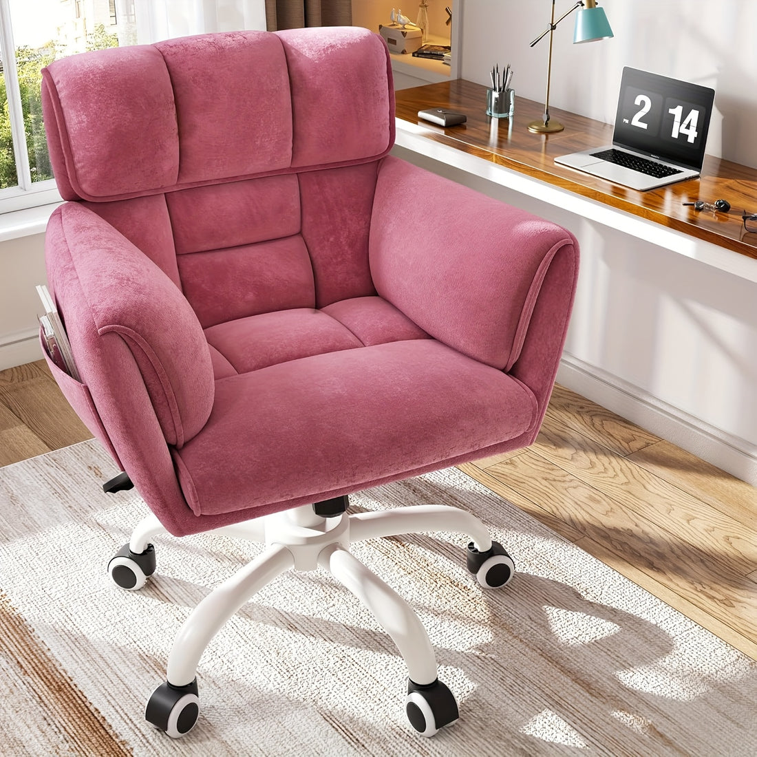 vanity chair material back modern