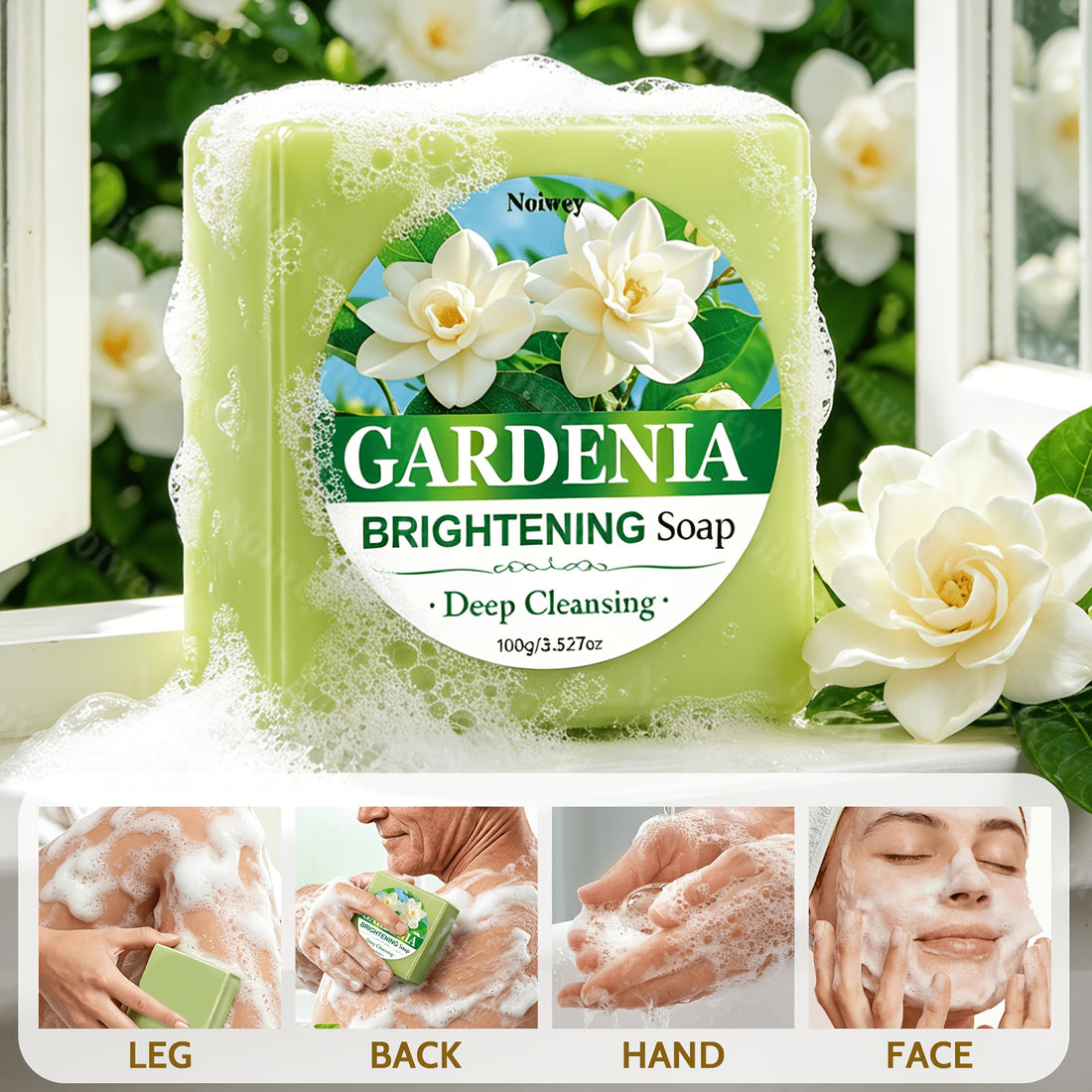 white floral soap bar soap