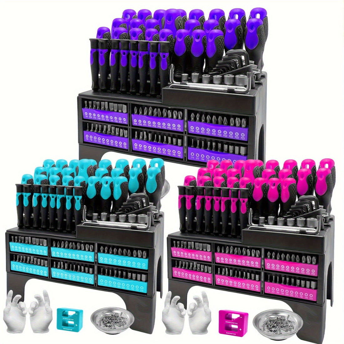 118pcs magnetic screwdriver set plastic rack magnetic tool