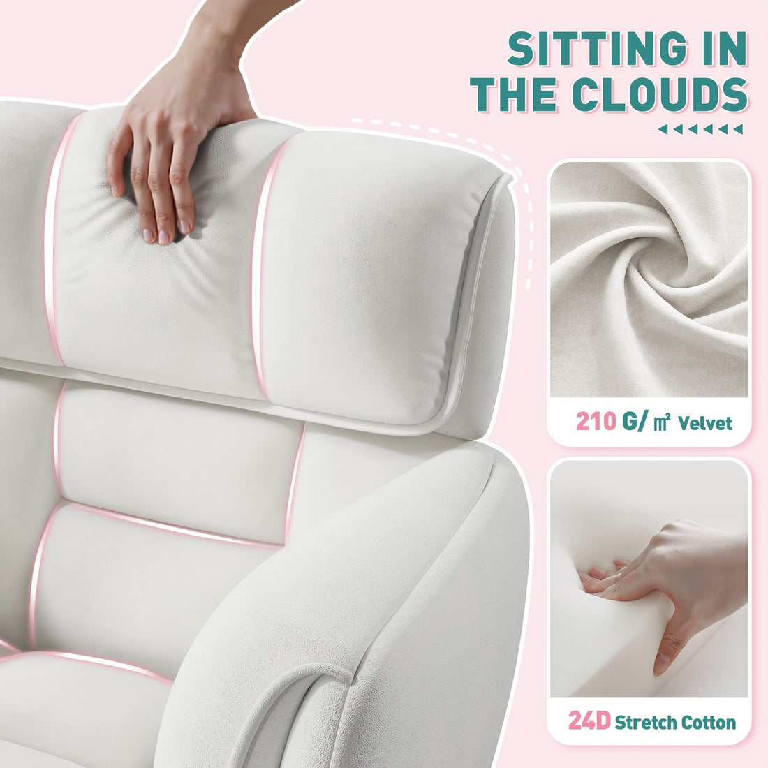 vanity chair material back modern