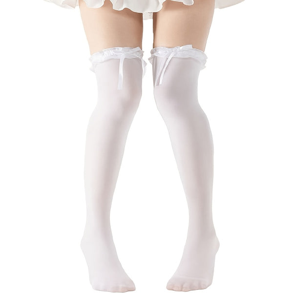 1 pair bow lace knee socks perfect retro y2k