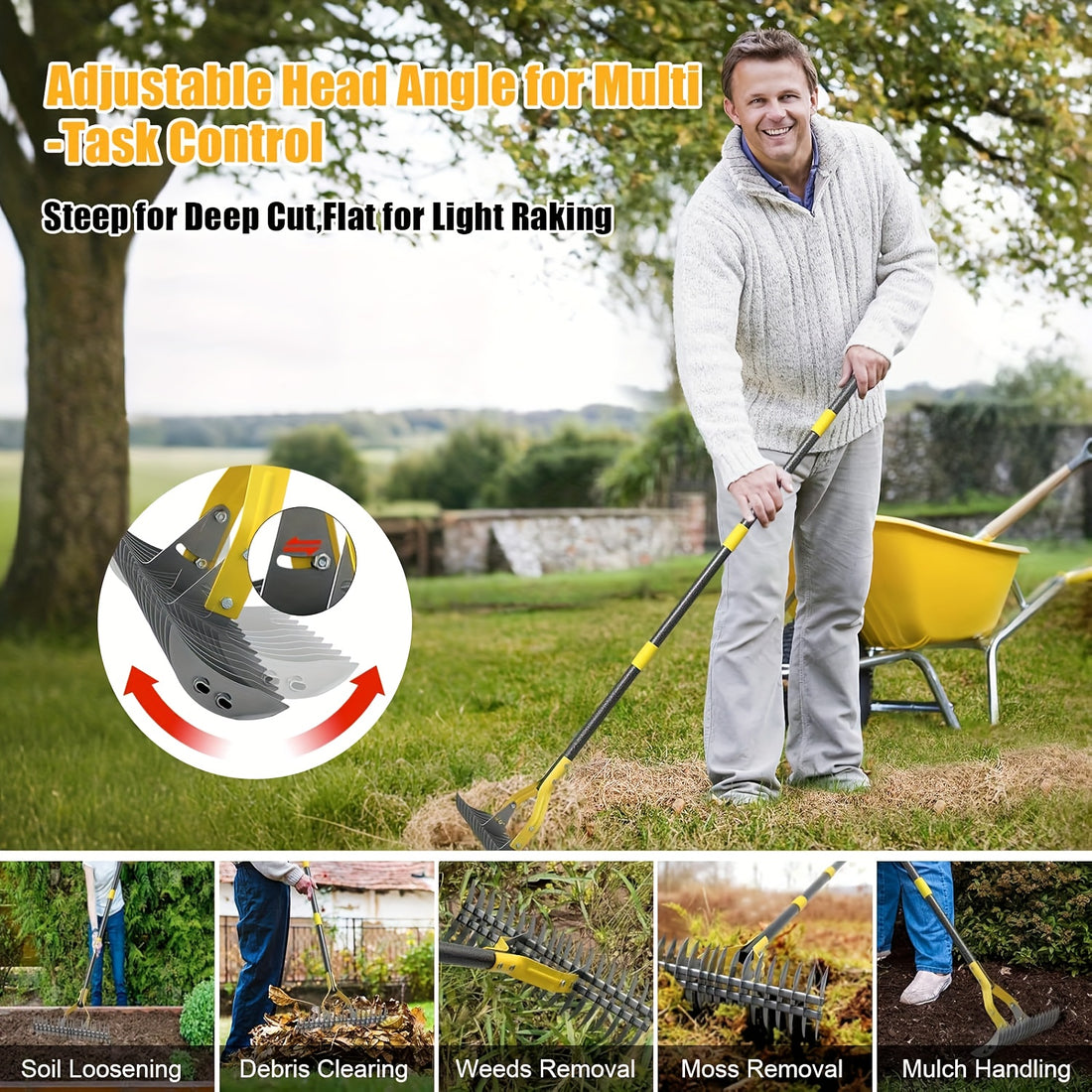 thatch rake lawn 15in thatching rake