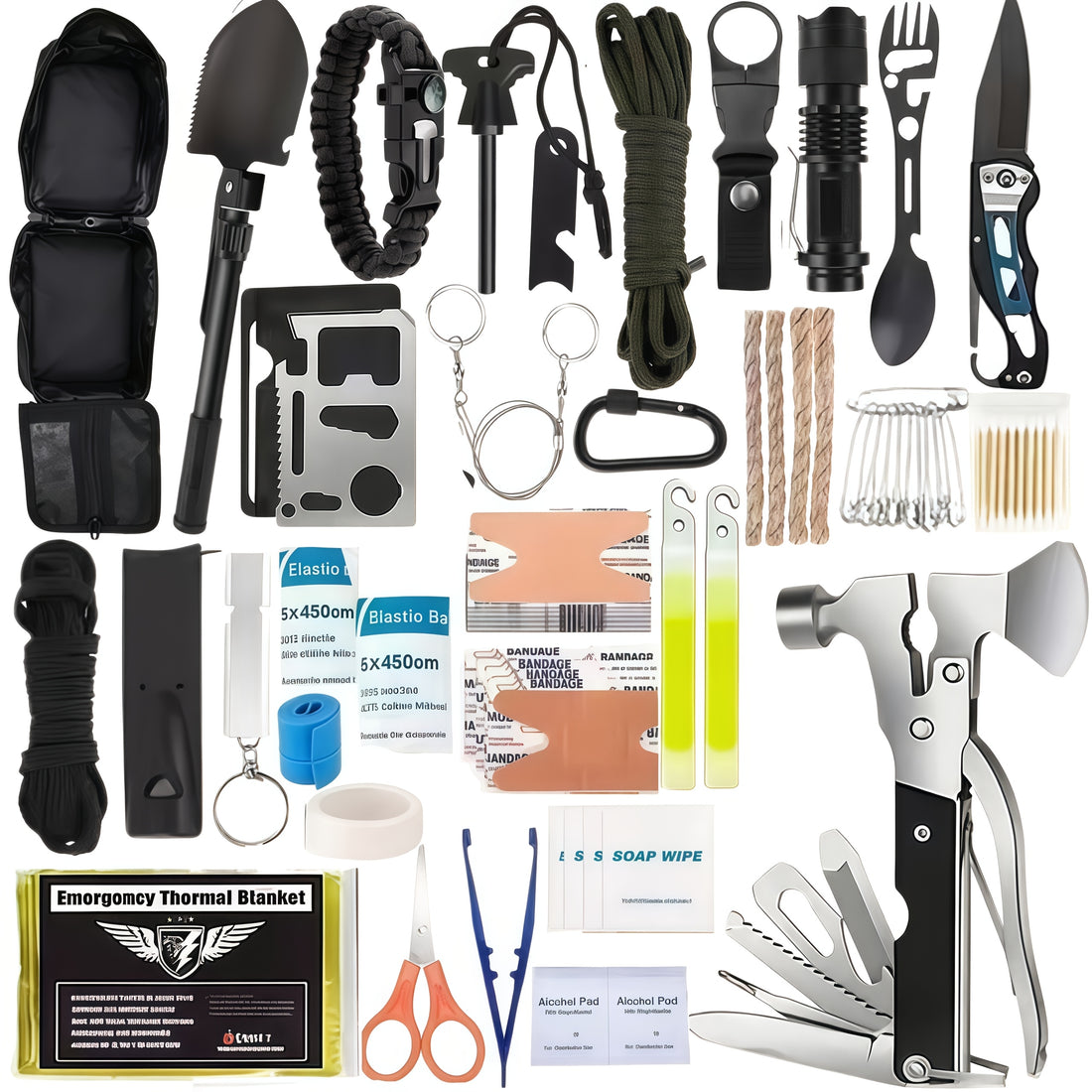 outdoor survival gear kit 249pcs aid set